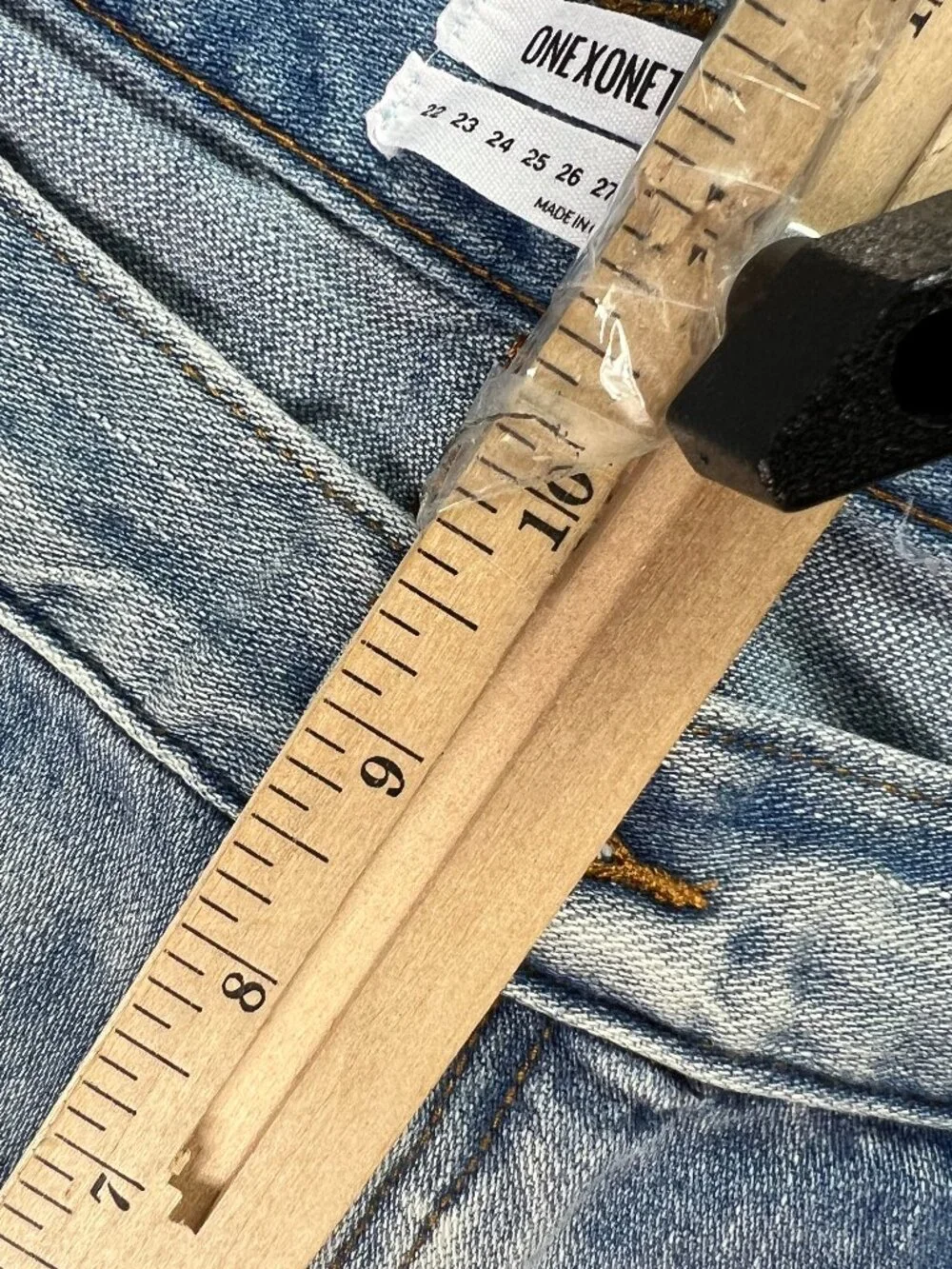 One Teaspoon Shorts Women's 33* Bandits Twisted Cuff Blue Denim Jorts Tag 29